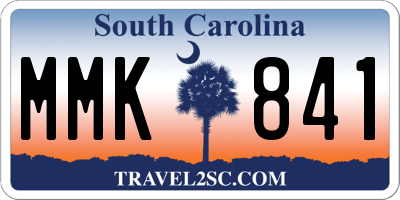 SC license plate MMK841