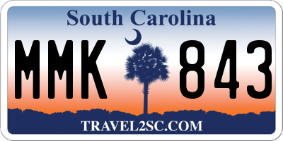 SC license plate MMK843
