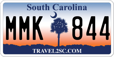 SC license plate MMK844