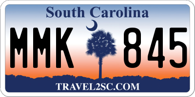 SC license plate MMK845