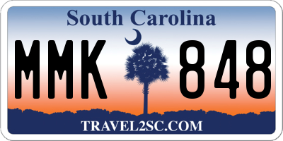 SC license plate MMK848