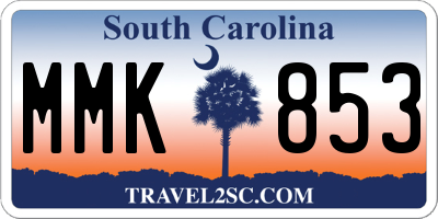 SC license plate MMK853