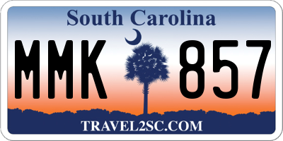 SC license plate MMK857