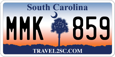 SC license plate MMK859