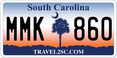 SC license plate MMK860