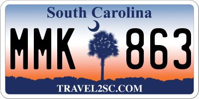 SC license plate MMK863