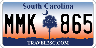 SC license plate MMK865
