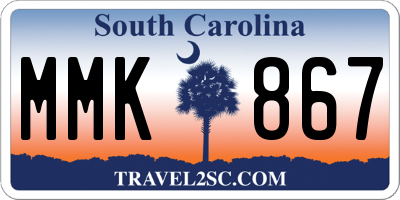 SC license plate MMK867