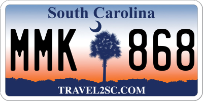 SC license plate MMK868