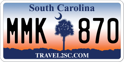 SC license plate MMK870