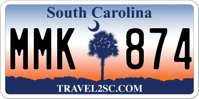 SC license plate MMK874