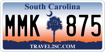 SC license plate MMK875