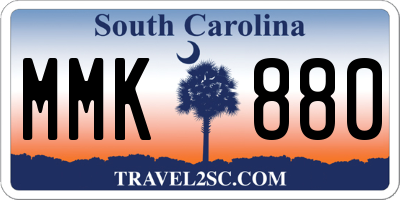 SC license plate MMK880
