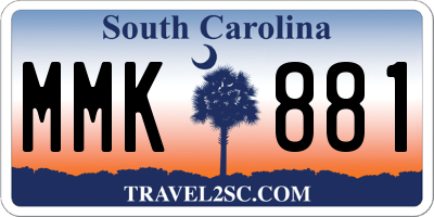 SC license plate MMK881