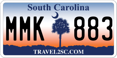 SC license plate MMK883