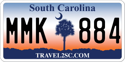 SC license plate MMK884