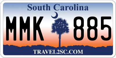 SC license plate MMK885