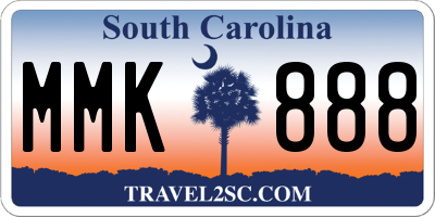 SC license plate MMK888