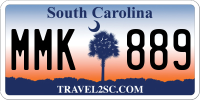 SC license plate MMK889