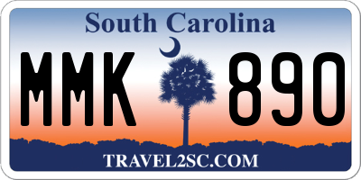 SC license plate MMK890