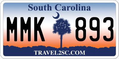 SC license plate MMK893