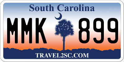SC license plate MMK899