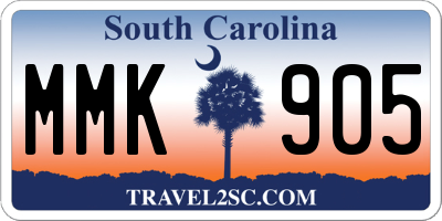SC license plate MMK905