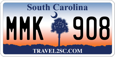 SC license plate MMK908