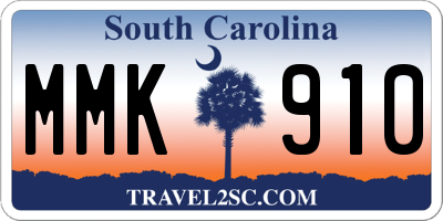 SC license plate MMK910