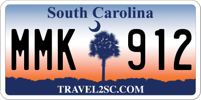 SC license plate MMK912