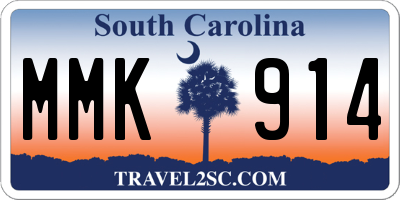 SC license plate MMK914