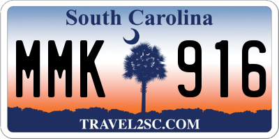 SC license plate MMK916