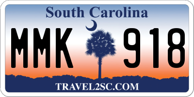 SC license plate MMK918