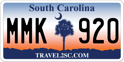 SC license plate MMK920