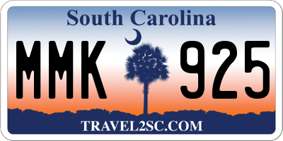 SC license plate MMK925