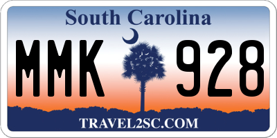 SC license plate MMK928