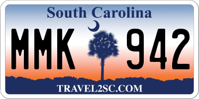 SC license plate MMK942