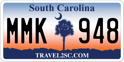 SC license plate MMK948