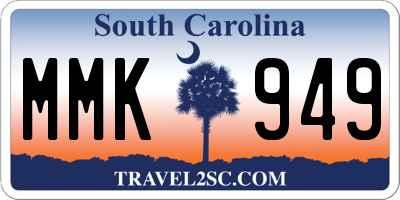 SC license plate MMK949