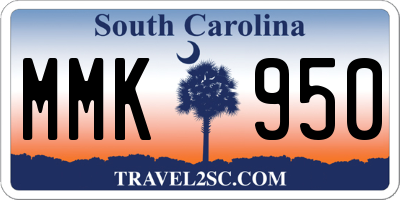 SC license plate MMK950