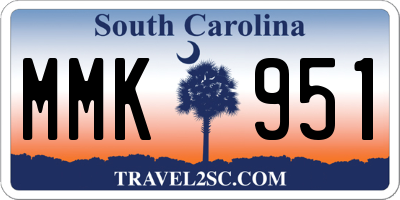 SC license plate MMK951