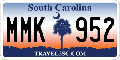 SC license plate MMK952