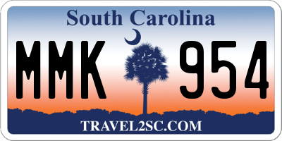 SC license plate MMK954