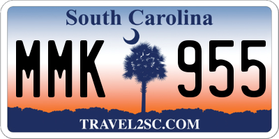 SC license plate MMK955