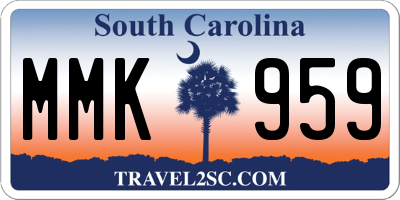 SC license plate MMK959