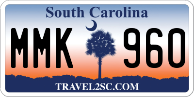 SC license plate MMK960