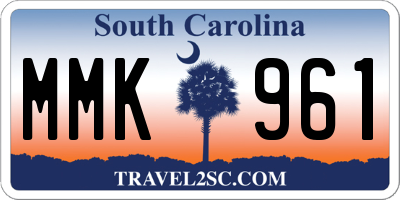 SC license plate MMK961