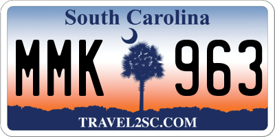 SC license plate MMK963