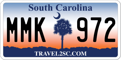 SC license plate MMK972