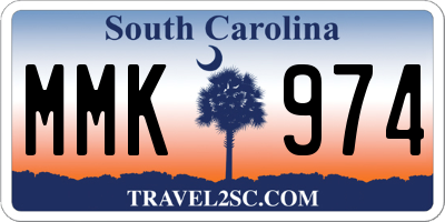 SC license plate MMK974